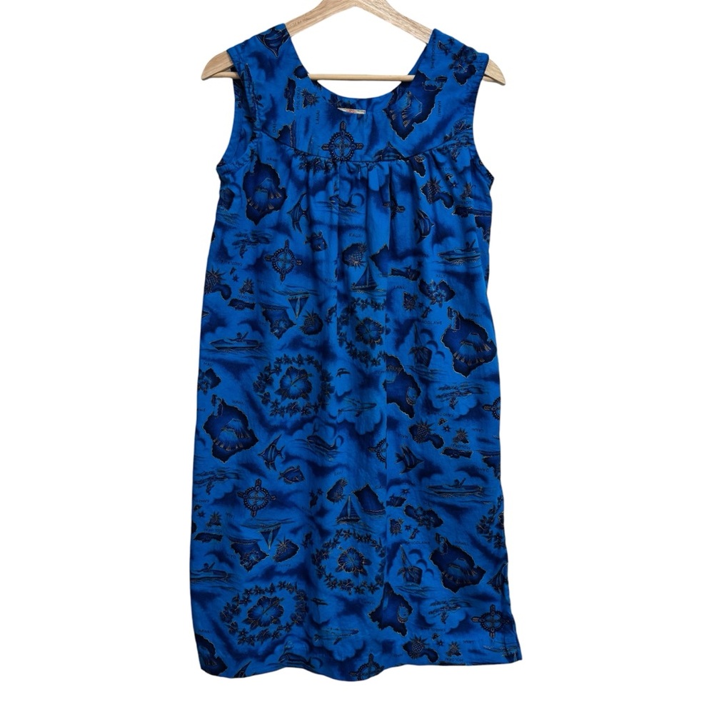 Vintage‎ Ui-Maikai 60s Hawaiian Tropical Print Mumu Dress Women XS Floral Surfer